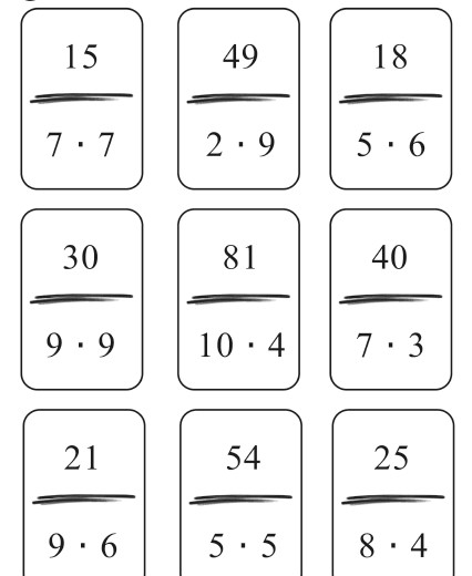 Domino - tabliczka mnożenia w zakresie 100