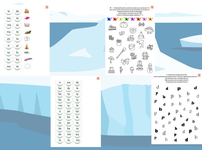 Ćwiczenia sylabowe cz. 4 Seria Zima Niedźwiadki polarne