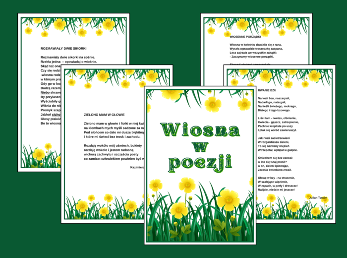 WIOSNA W POEZJI – biblioteka – świetlica – WIERSZE – GAZETKA – wersja 1