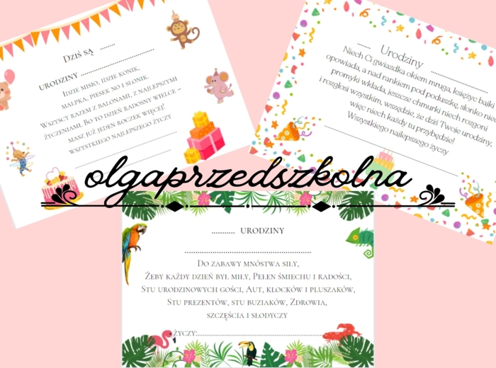 Kartki urodzinowe dla dzieci