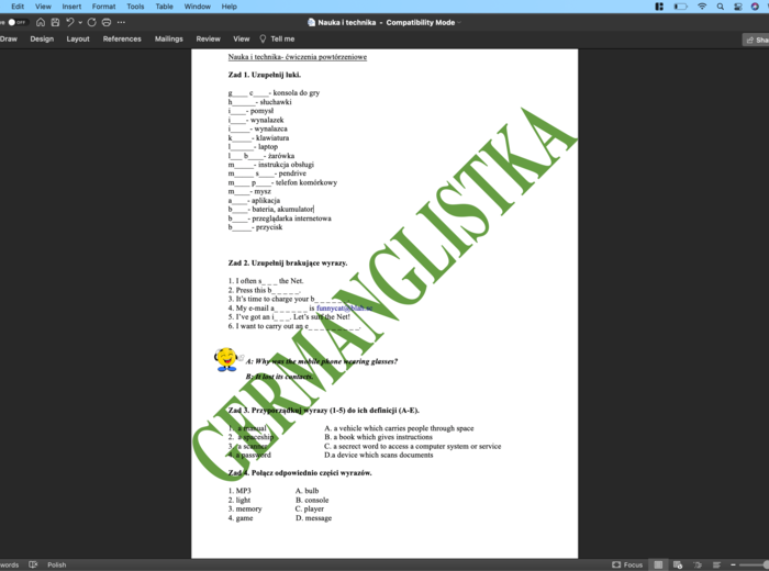 Nauka i technika - ćwiczenia powtórzeniowe dla ósmoklasistów i nie tylko
