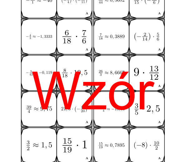 Domino - Mnożenie liczb wymiernych | matematyka