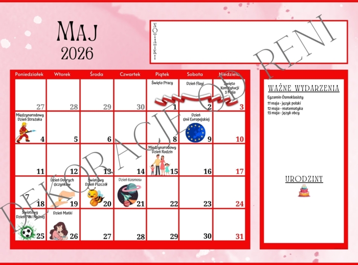 Kalendarz Szkolny 2025/2026 z świętami i dniami nietypowymi