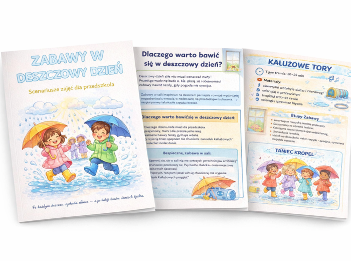 Zabawy w deszczowy dzień – scenariusze zajęć dla przedszkola