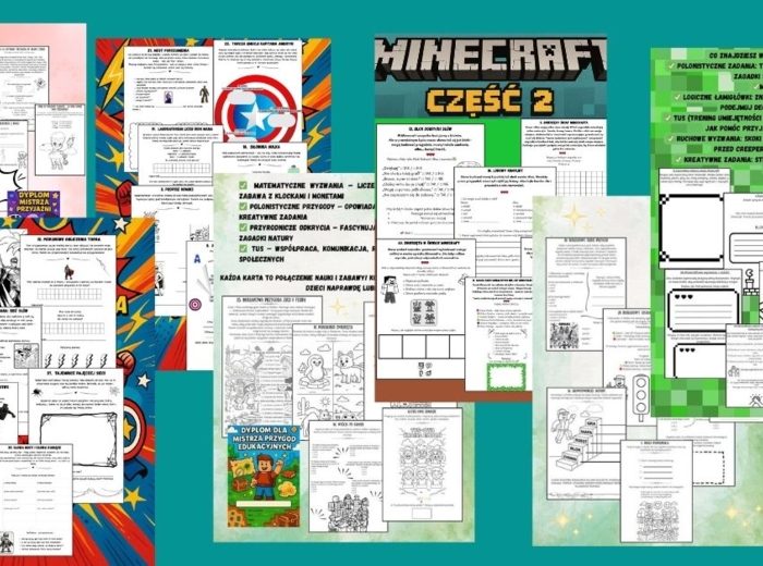 Edukacyjne Misje: Roblox, Brawl Stars, Minecraft (2 części) & Marvel” to absolutny HIT dla klas 1–4