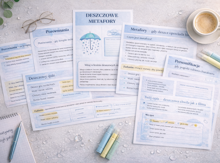 Deszczowe metafory – ćwiczenia z języka polskiego