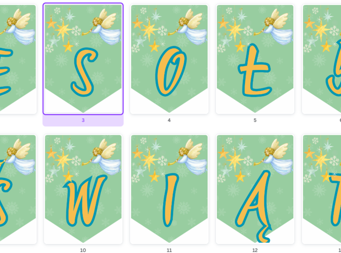 Girlanda - baner - napis - Wesołych Świąt - 13x A4