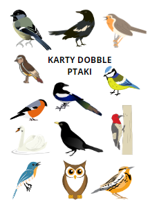 Gra typu DOBBLE ptaki - 12 krążków