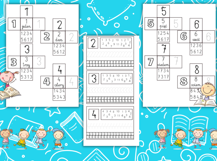 Wklejki do zeszytu - liczby