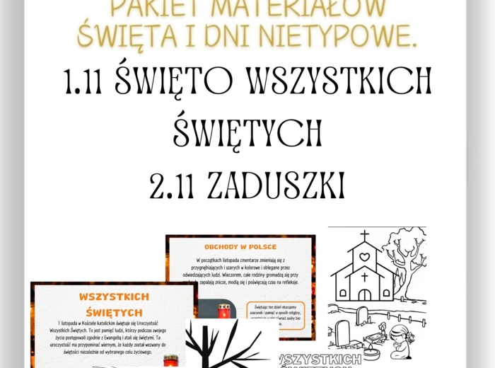 PAKIET MATERIAŁÓW NA LISTOPAD WEDŁUG KALENDARZA ŚWIĄT I DNI NIETYPOWYCH.