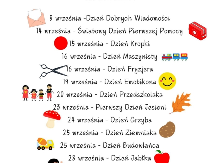 PAKIET MATERIAŁÓW NA WRZESIEŃ WEDŁUG KALENDARZA ŚWIĄT I DNI NIETYPOWYCH.