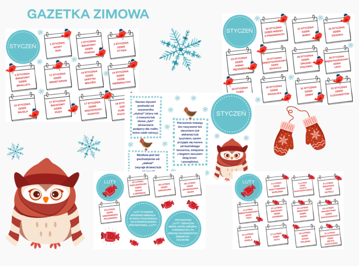 Zimowa gazetka - styczeń i luty