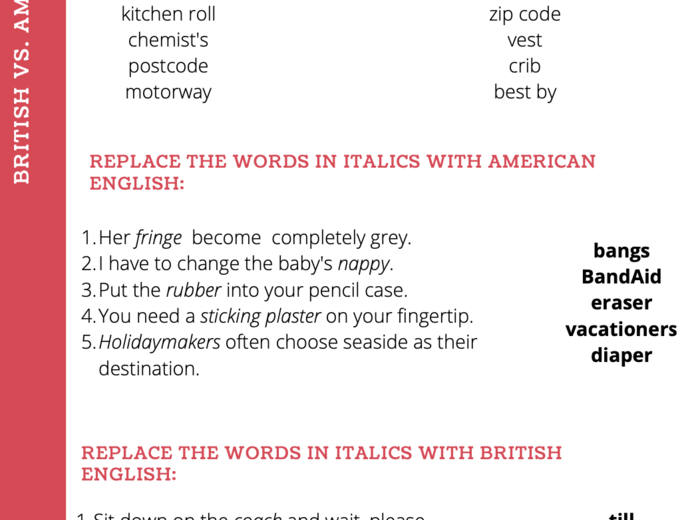 Angielski. British vs. American English