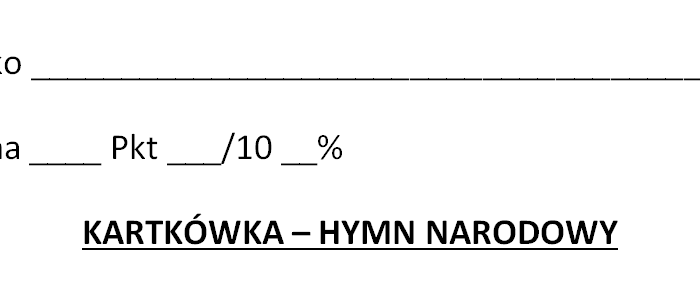 Kartkówka - hymn narodowy