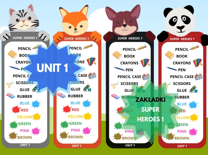 Super Heroes 1 zakładki do książki unit 1