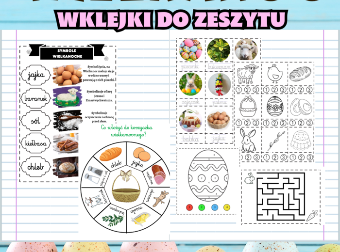 Wielkanoc- wklejki do zeszytu i ćwiczenia do druku