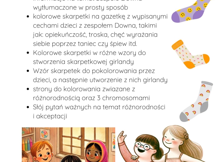 Dzień Kolorowych Skarpetek/ Dzień Dzieci z Zespołem Downa