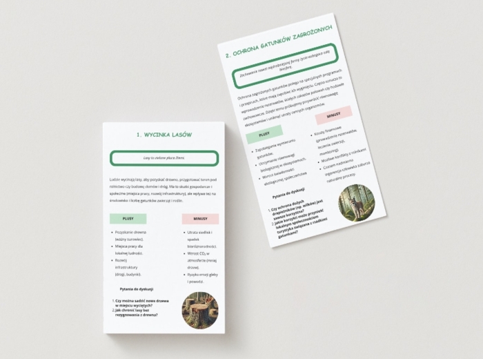 Kartki z cytatami o bioróżnorodności