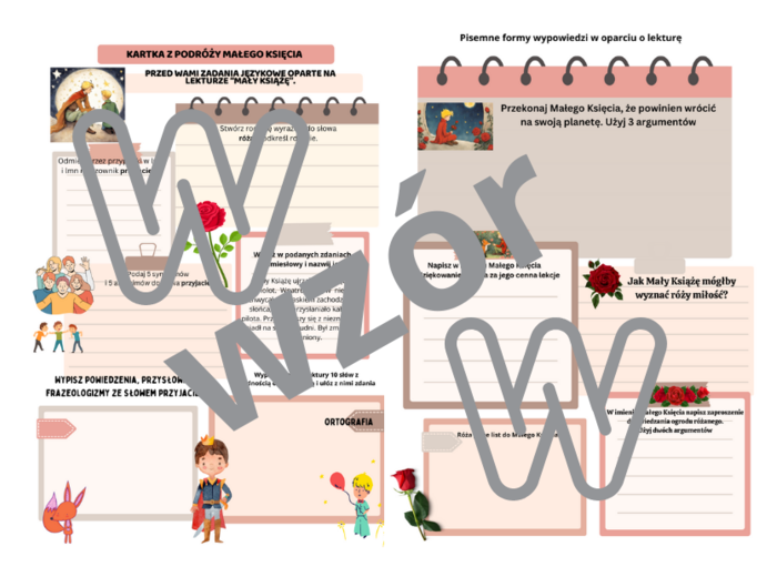 Karta pracy na podstawie lektury "Mały Książę"