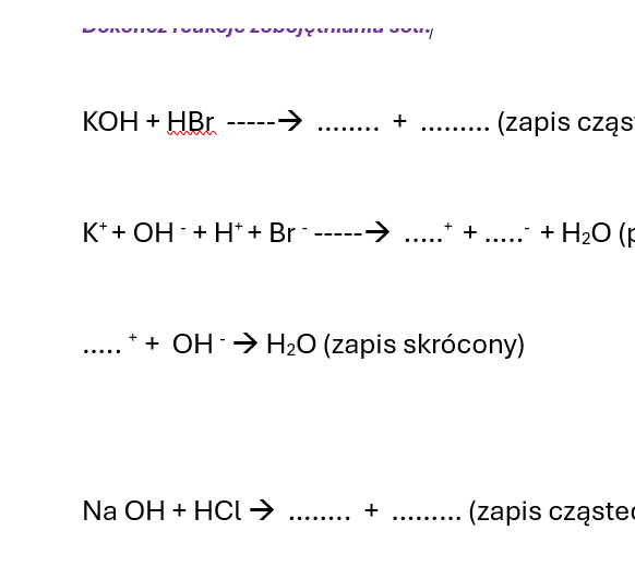 Reakcje zobojętniania SOLE