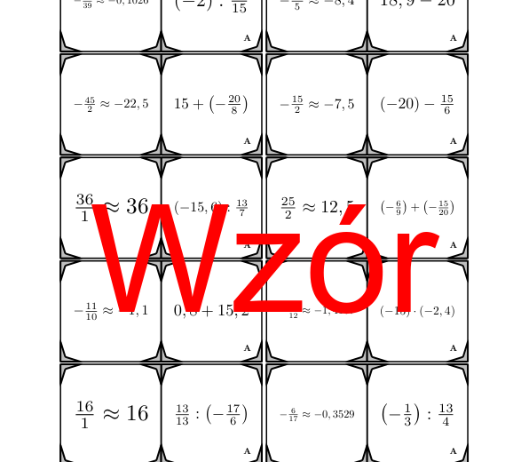 Domino - Arytmetyka liczb wymiernych | matematyka