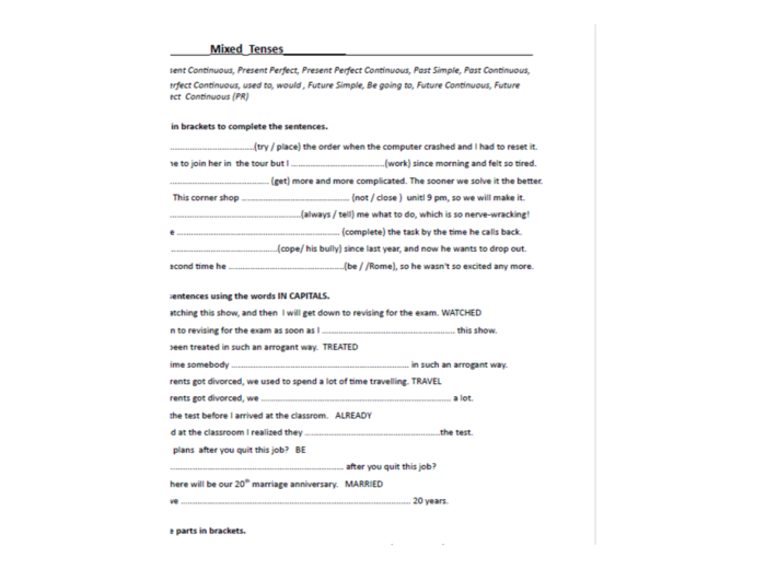 Czasy z języka angielskiego. Matura rozszerzona.