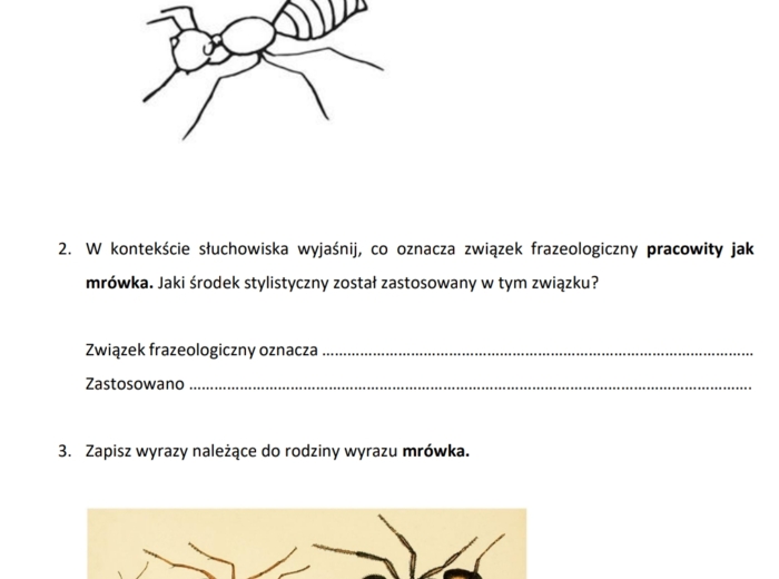 Mrówki Pawlikowskiej-Jasnorzewskiej - karta pracy