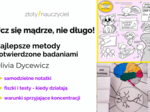 Jak skutecznie się uczyć? Strategie uczenia się potwierdzone badaniami naukowymi – webinar Olivii Dycewicz
