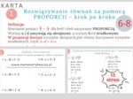Rozwiązywanie równań za pomocą PROPORCJI – KROK PO KROKU / KARTY PRACY kl.6 – kl. 8 PDF/ ponad 50 przykładów + ROZWIĄZANIA Materiał cyfrowy