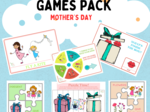 Mother's Day game pack/ Dzień Matki Karty obrazkowe, kupony, koło zadań, zgadywanki, puzzle, układanki Dobre dla SPE/ ZR/ RI