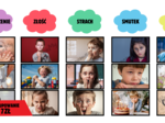 KARTY DLA PRZEDSZKOLAKÓW 5 emocji dopasowanie mimiki twarzy radość, smutek, złość, zaskoczenie, strach PSYCHOLOG/PEDAGOG/REWALIDACJA/AUTYZM