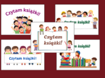 CZYTAM KSIĄŻKI - plakat - kolorowanka - BIBLIOTEKA - gazetka - napis
