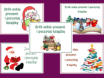 Zrób sobie prezent na BOŻE NARODZENIE - biblioteka – gazetka- wystawka – napis – 10 wersji