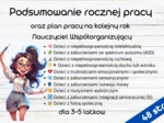 Podsumowanie rocznej pracy oraz plan pracy na kolejny rok Nauczyciel Współorganizujący