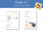 Grade 1-3 vocabulary revision worksheet - karta pracy na powtórzenie słownictwa z klas 1-3 dla klasy 4, język angielski