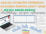 Analiza wyników egzaminu próbnego CKE z języka angielskiego w 2026 r. - arkusz kalkulacyjny, wzór raportu, szablon prezentacji na radę pedagogiczną