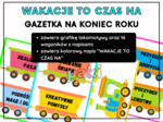 Zakończenie koniec roku / wakacje – GAZETKA / dekoracja do sali, świetlicy, biblioteki, na korytarz // Wakacje to czas na ...