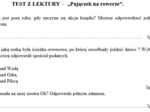 Test z lektury - ,,Pajączek na rowerze"