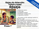 Gotowe Wpisy Do Dziennika Tematy Zajęć– UCZEŃ Z AFAZJĄ Klasa 7 - przykłady, inspiracje