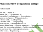 Matura ustna - 3 strony przydatnych zwrotów