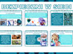 Gazetka szkolna- BEZPIECZNI W SIECI- Napis + 11 kolorowych kart A4 PDF - całoroczne