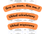 Układ ruchu (układ szkieletowy + mięśniowy) - gra "Ja mam... Kto ma...?" (biologia klasa 3, poziom rozszerzony)