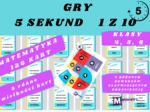 Gry karciane matematyczne "5 SEKUND" oraz "1 z 10" dla uczniów klas 3-6 szkoły podstawowej + plansza do gry