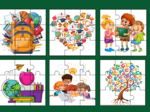 POWRÓT DO SZKOŁY - szkoła - puzzle - 12 wersji