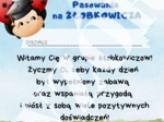 Biedronka- dyplomik pasowania na żłobkowicza