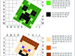 Kodowanki dla dzieci minecraft, zestaw pdf, 10 kart pracy z kodowaniem, dyktando graficzne, klasy 1-5