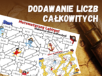 MATEMATYCZNY LABIRYNT - dodawanie liczb całkowitych, liczby całkowite, klasa 5, 6, piracka karta pracy