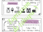 Jednostki masy - wklejka do zeszytu.