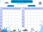 Gra w statki - plansze do gry z hiszpańskimi czasownikami (czas teraźniejszy)