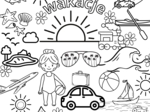 Wakacje, kolorowanka XXL